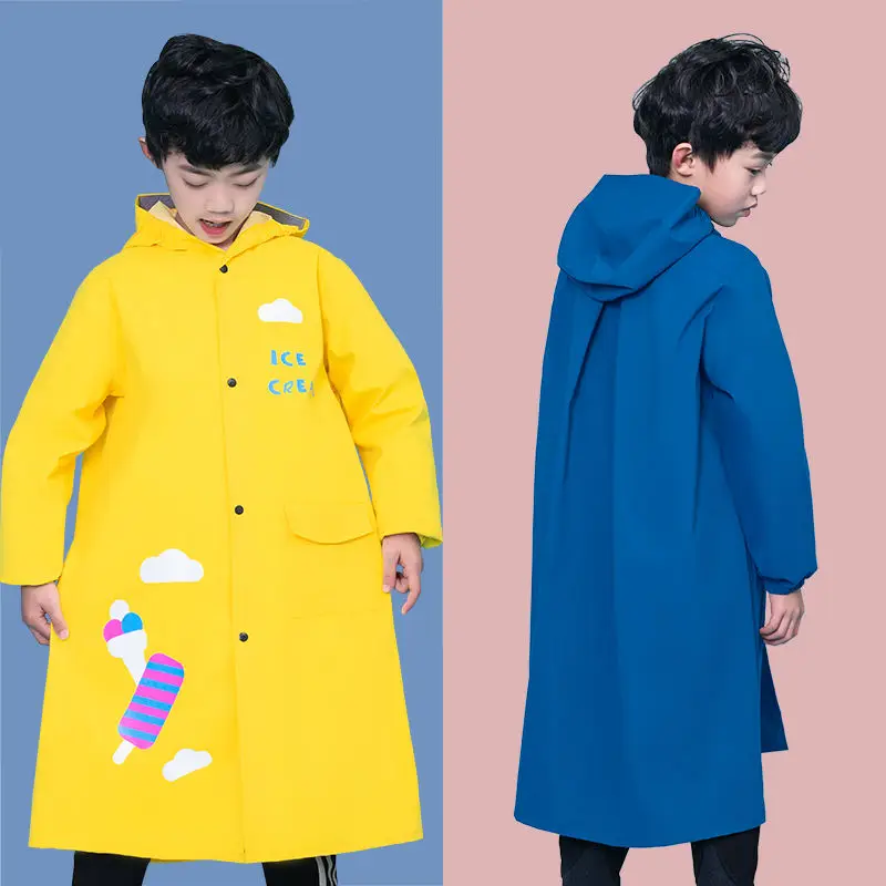 Children\'s raincoat rainproof and windproof cute cartoon thin primary school students middle school students school bags ponchos