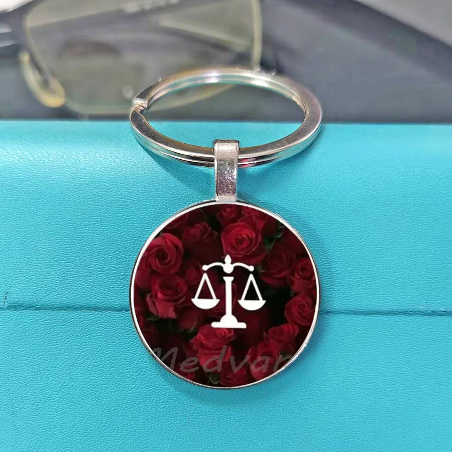 balance keychain pendant Convex glass judicial justice key chain Justice Judge keyring key keyholder lawyer gift