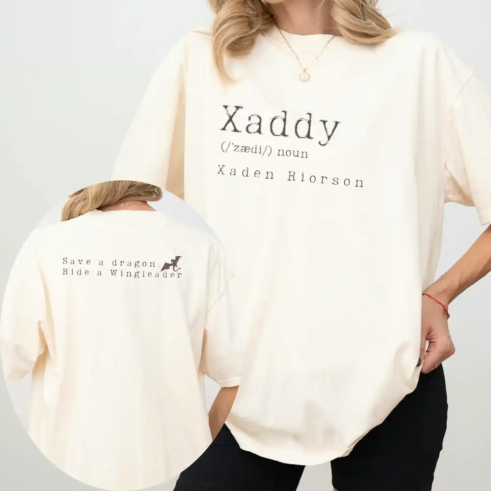 Retro Xaden Riorson Xaden Fourth Wing Shirt Rebecca Yarros Apparel Unisex Tee Cotton Shirt Fantasy Apparel Y2K Top Streetwear image 3