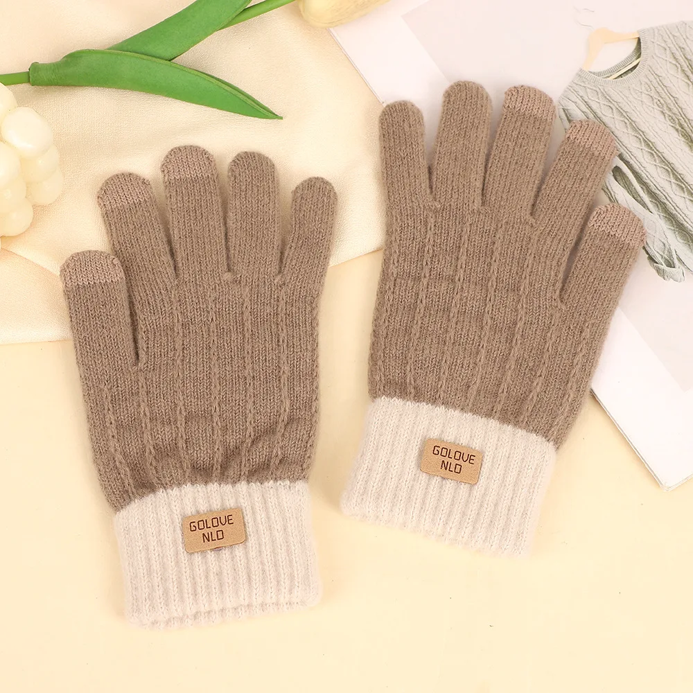 AliExpress NONE Korean Version Touch Screen Gloves, Women Winter Plush Thick Warm Windproof Gloves For Cycling For Women