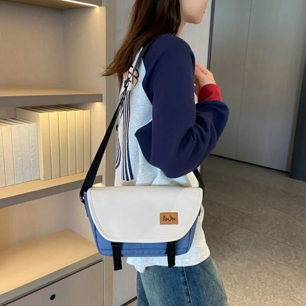 سعة كبيرة حقيبة ساعي نايلون الكورية نمط متعدد جيب المرأة حقيبة كتف ساعي البريد قطري حقيبة حبال حقيبة ساعي البريد السفر #4
