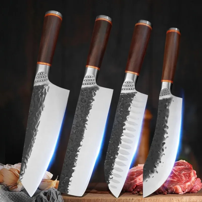 Handgeschmiedetes Küchenmesser aus Edelstahl für den Haushalt, Allzweckmesser zum Schneiden von Gemüse, Fisch und Obst
