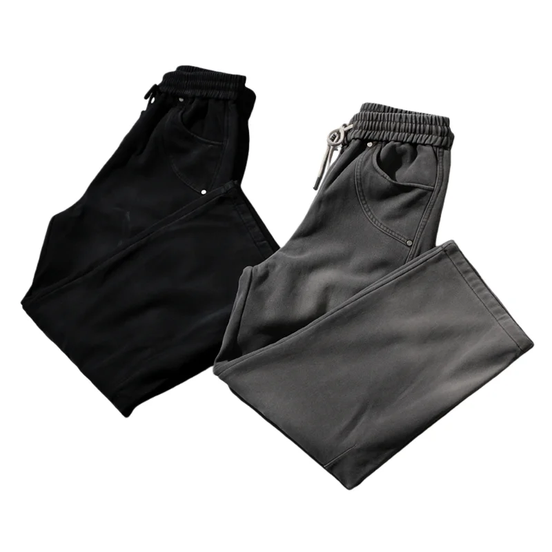 

Men's Winter Thiened Fce Warm Windproof Straight Leg Casual Jeans Comfortable Loose Fit Organic Cotton Straight Pants