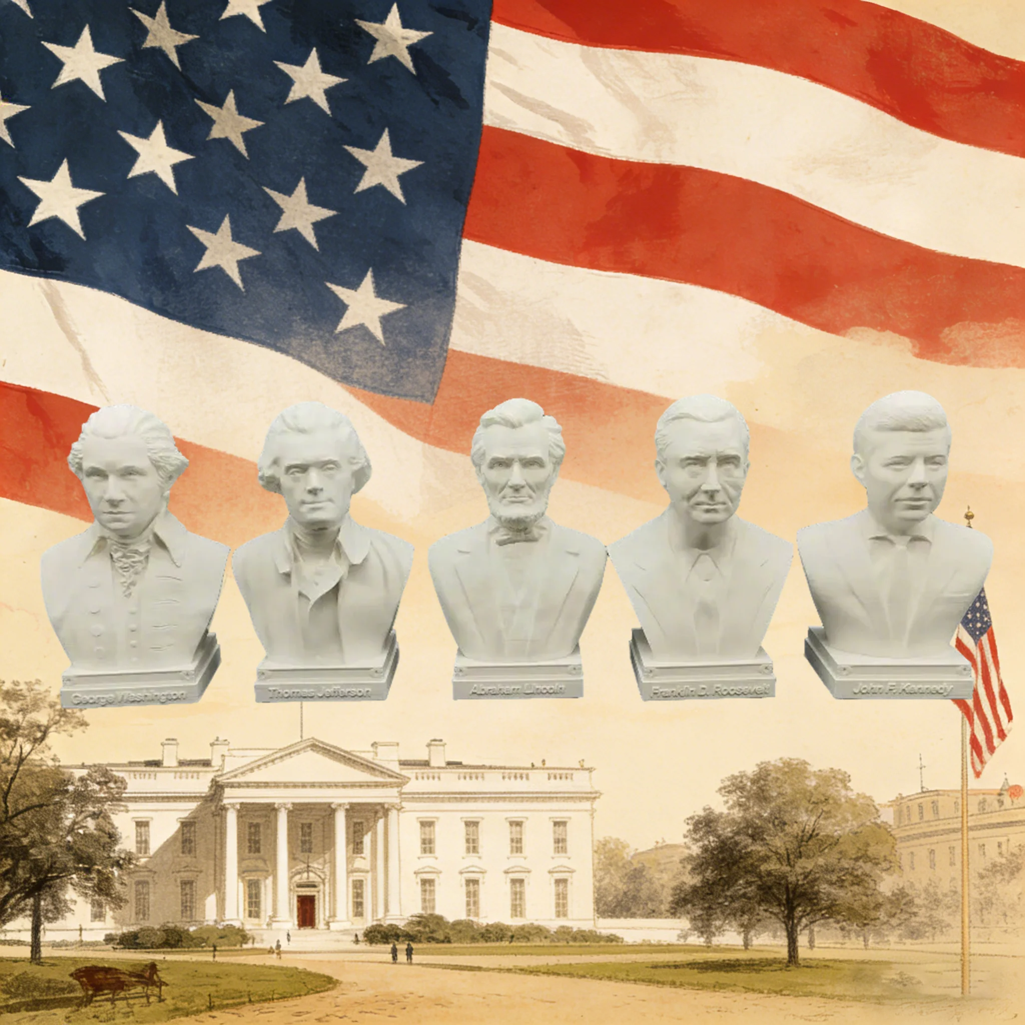 10 cm/15 cm/25 cm George Washington Jefferson Lincoln Roosevelt Kennedy Estados Unidos señor presidente busto resina busto figuras modelos