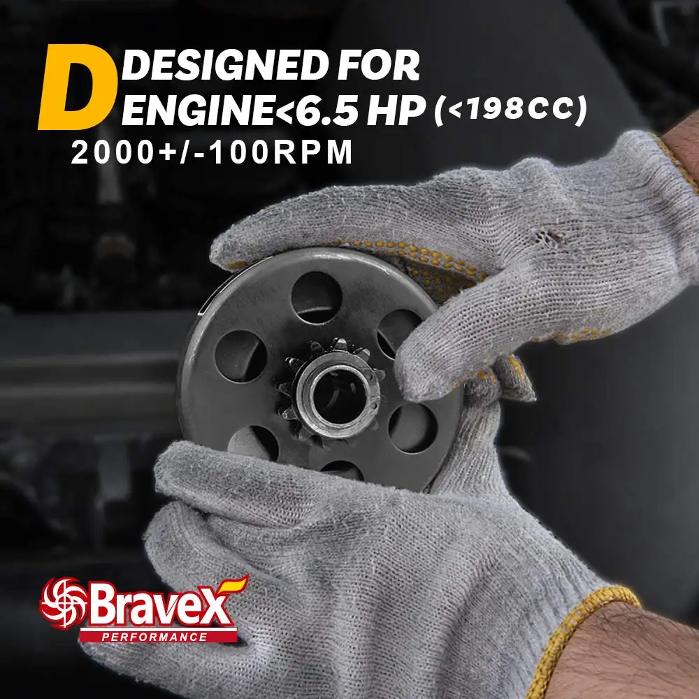 Bravex Heavy Duty 12T Centrifugal Clutch 3/4" Bore #35 Chain Fit Predator Honda GX160 GX200 Go Kart Fun Kart Mini Bike - view 4