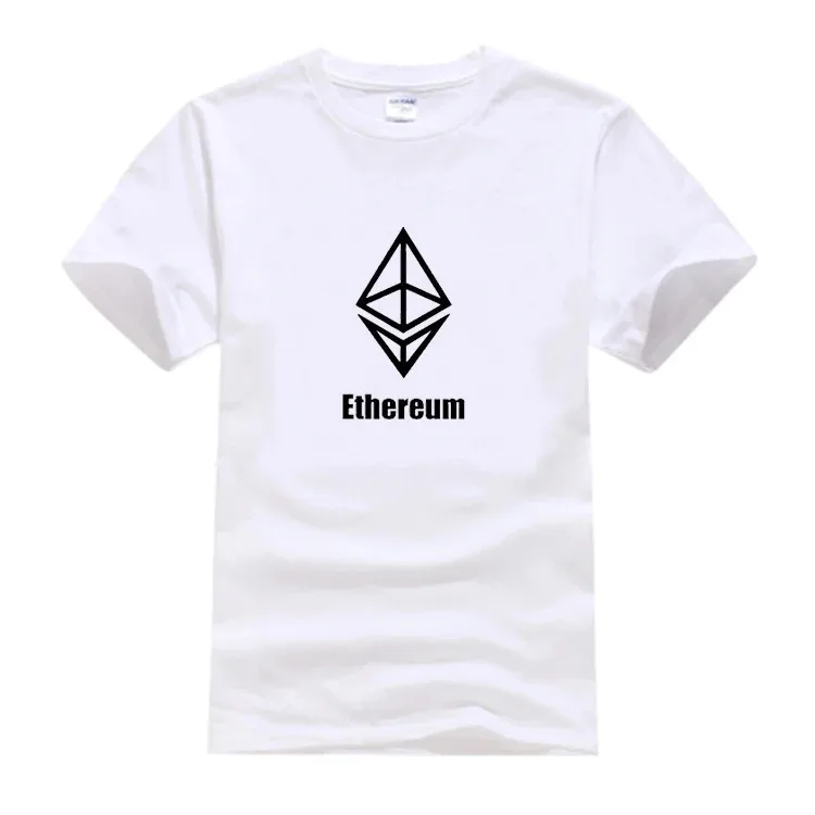 100%cotton Men's T Shirt BitCoin Ethereum Clothing EOS BTC ETH Print Short Sleeve Loose Fashion Casual Men Tee Summer Tops