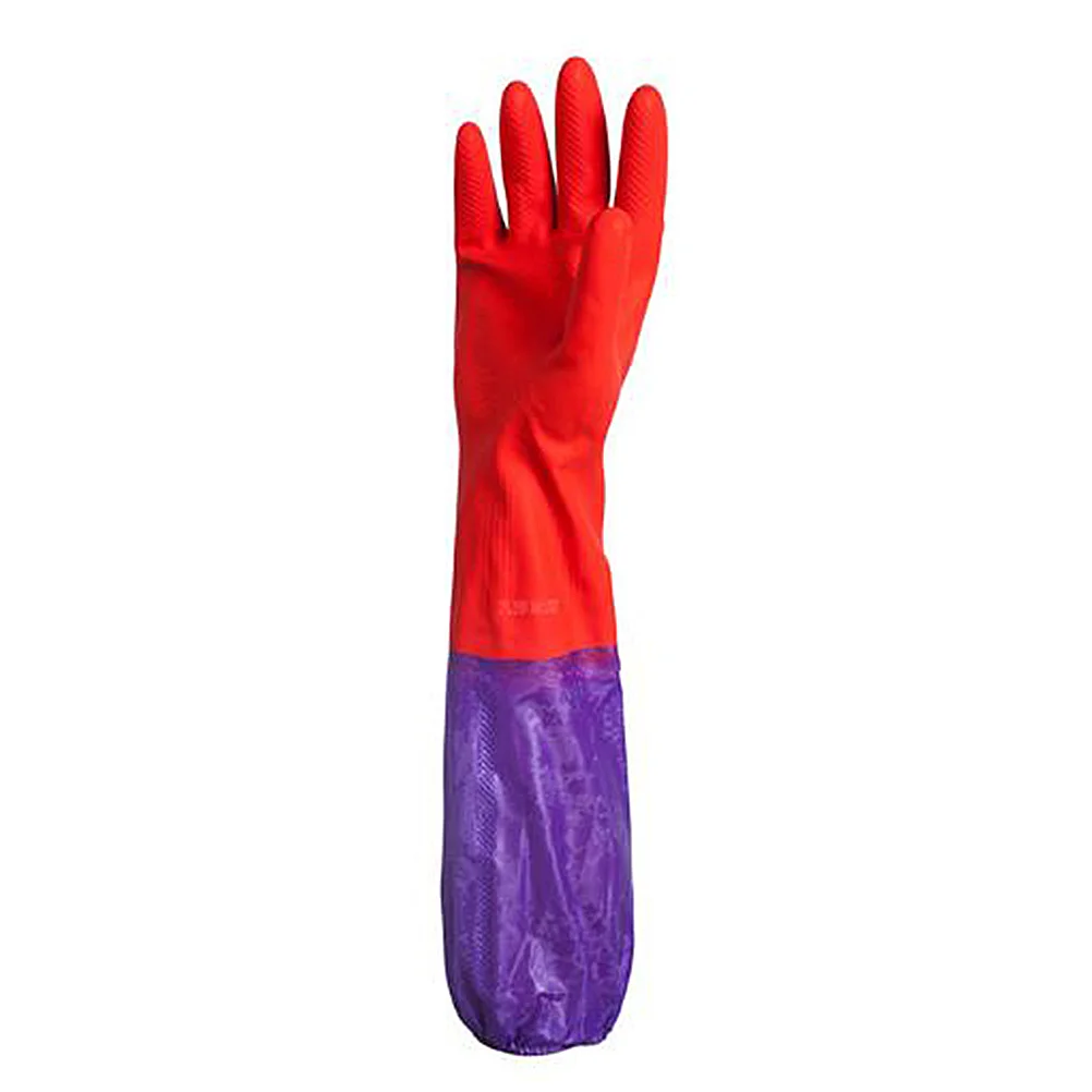 

1 Pair Winter Warm Waterproof Rubber Household Gloves Anti-Slip Flexible For Washing Clothes Dishes Cleaning Warm Gloves Durable