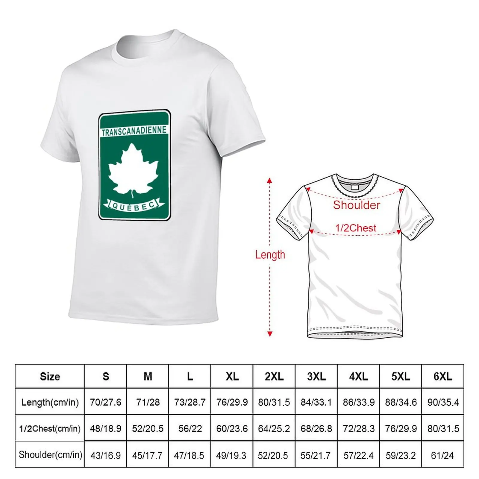 Quebec Trans-Canada Highway (TCH) Canada Highway Shield Sign T-Shirt Basic Casual Short Sleeve Cotton Shirt
