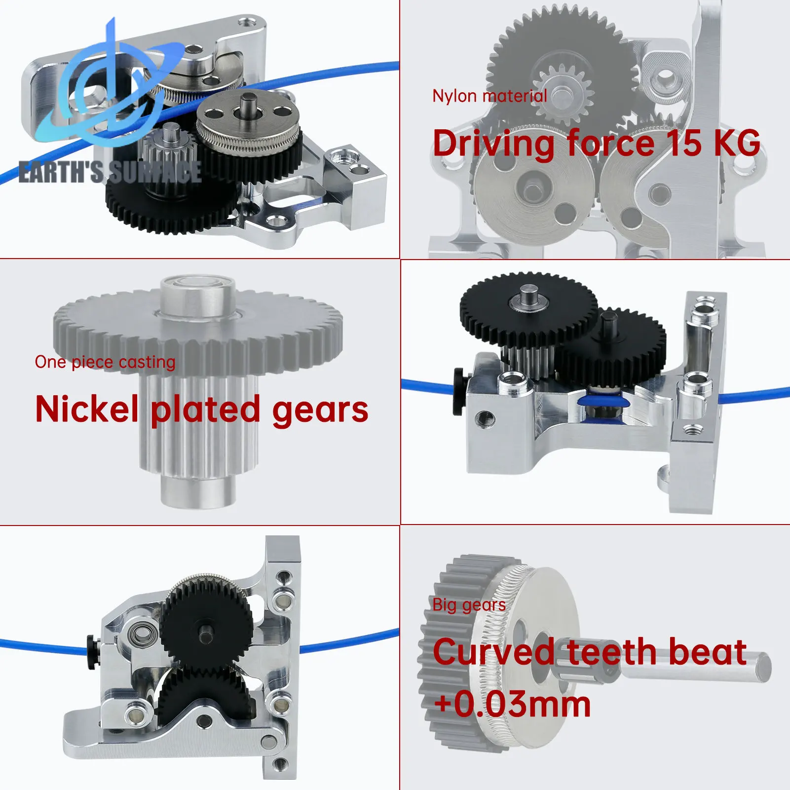 DB-3D peças da impressora, HGX-Lite-extrusora, todo o metal, aço endurecido, redução Gear Extrusora, PLA, TPU para CR-10, 10S, Ender-3, série V2