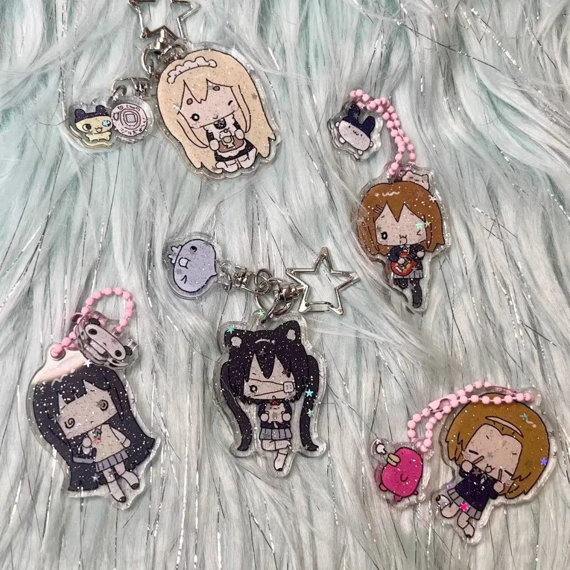 K-on anime chaveiro feminino hirasawa yui acrílico chaveiro homem akiyama mio chaveiro kawaii pingente ornamento bonito acessórios presente