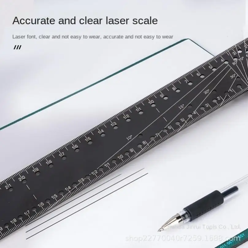 High Precision Laser Engraving Woodworking Ruler Multifunctional Aluminum Alloy Measuring Ruler