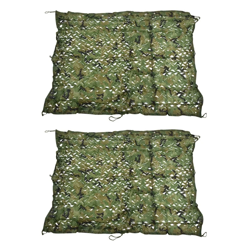 

2Pcs 2M X 1.5M Shooting Hide Army Camouflage Net Hunting Oxford Fabric Camo Netting