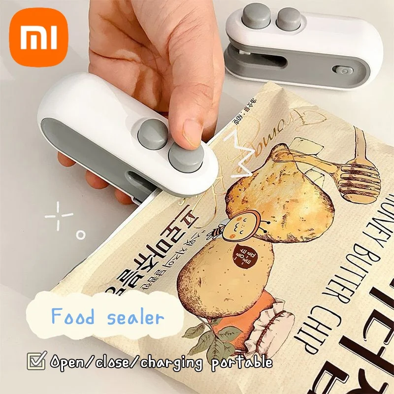 Xiaomi Mini Mesin Penyegel Tas Panas Tas Penyegel Paket Portabel Tas Penyegel Makanan Plastik Penyegel Genggam Paket Makanan HeatSealer