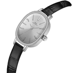 Reloj Vintage para mujer, reloj de pulsera de cuarzo ovalado negro de cuero resistente al agua para mujer, Idea de regalo dorada, reloj de mano femenino de marca de lujo marrón