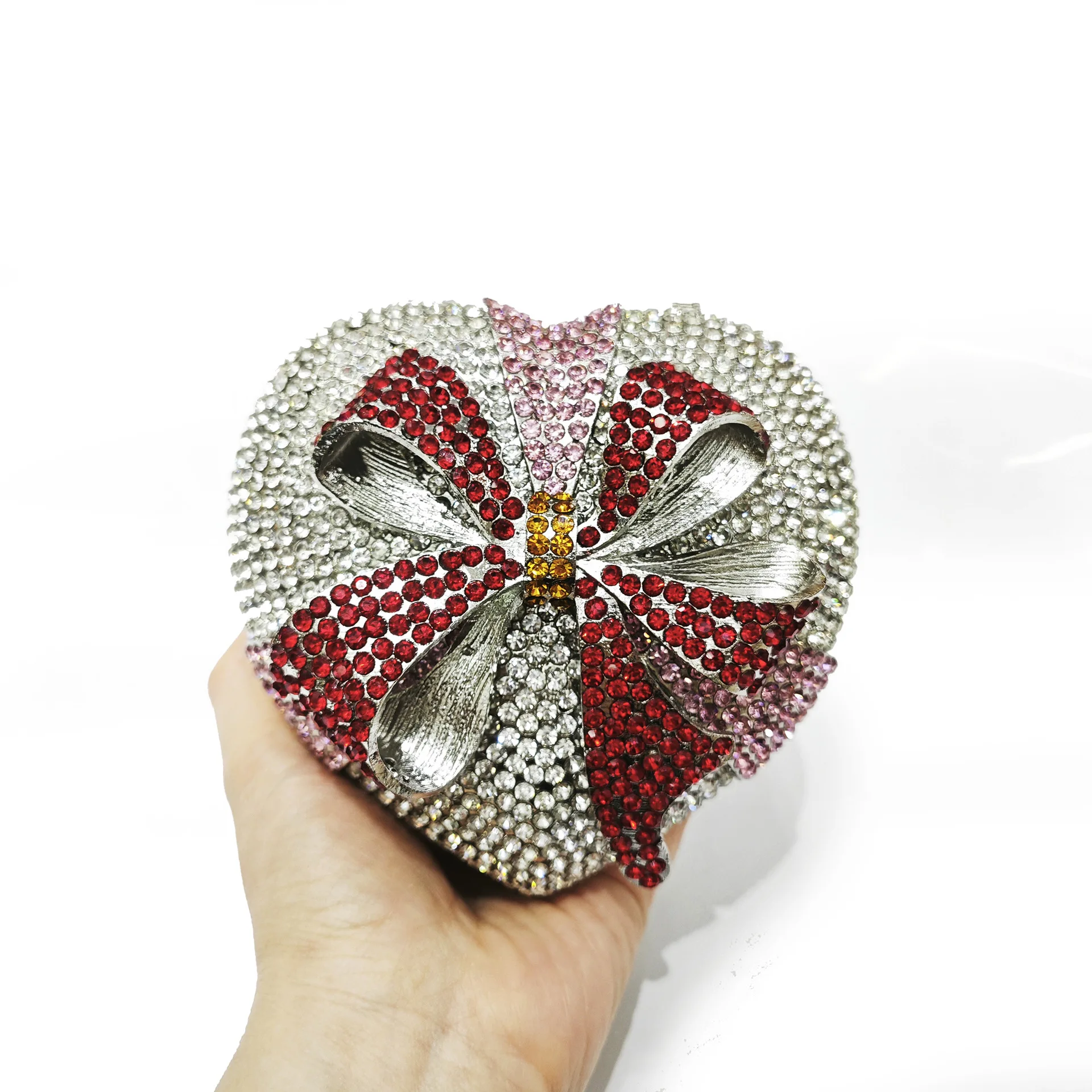 Heart Shape Women Crystal Evening Bags Party Cocktail Rhinestone Handbag Diamond Clutches  Bridal Purse Minaudiere
