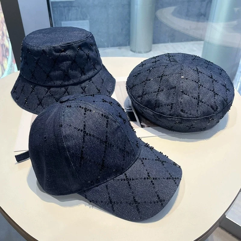 New Spring/Summer Collection: Sequin Denim Fisherman's Baseball Cap Set – A Stylish, Casual and Versatile Sun Hat