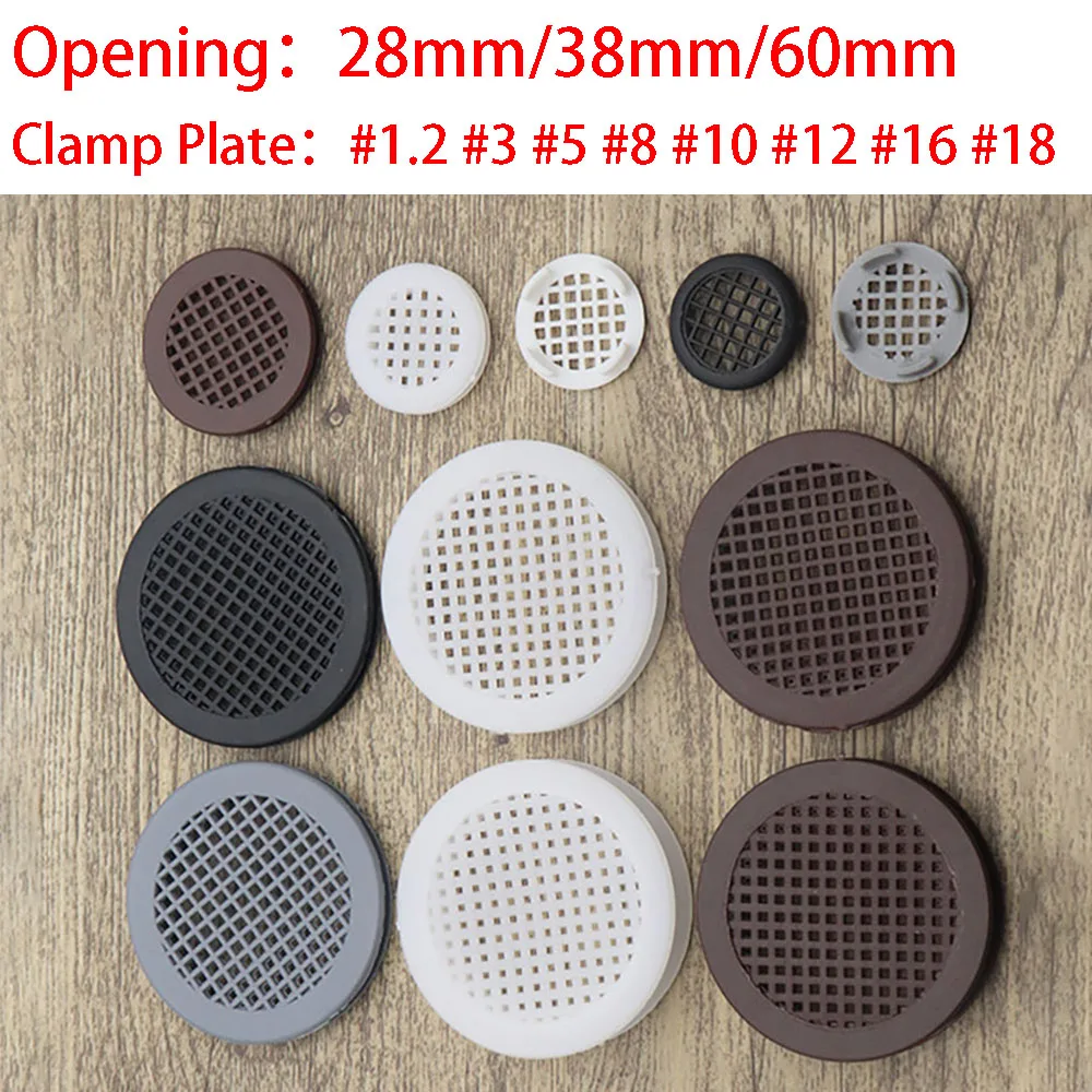 10-100 Piezas de Rejillas  Ventilación Redondas  Plástico  3mm-18mm con Orificios  Malla para Armarios, Zapateros y Acce