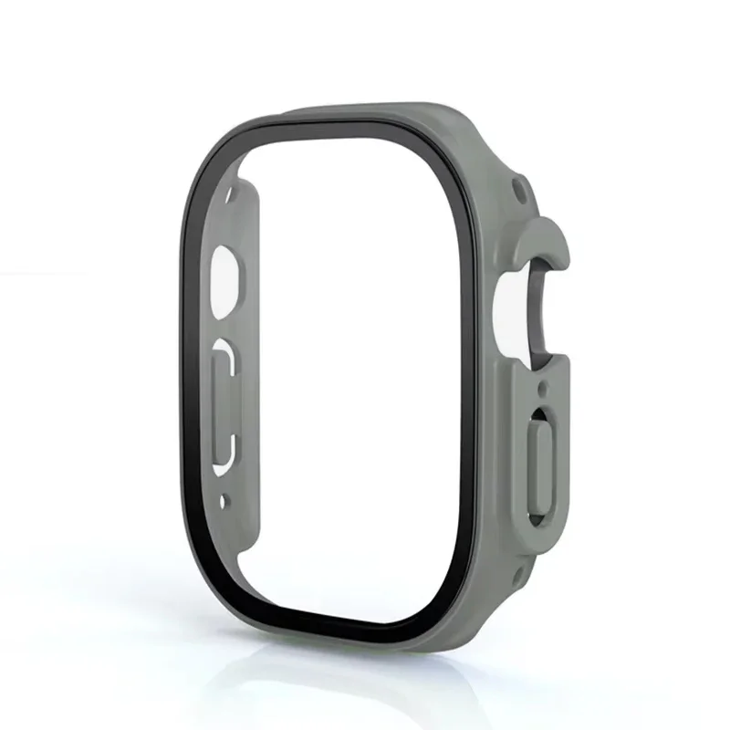 HD gehärtetes Glas + Hülle für Apple Watch Ultra 3/2/1 49 mm PC-Stoßstange + Displayschutzfolie Abdeckung iWatch Serie Ultra 3 49 mm Zubehör