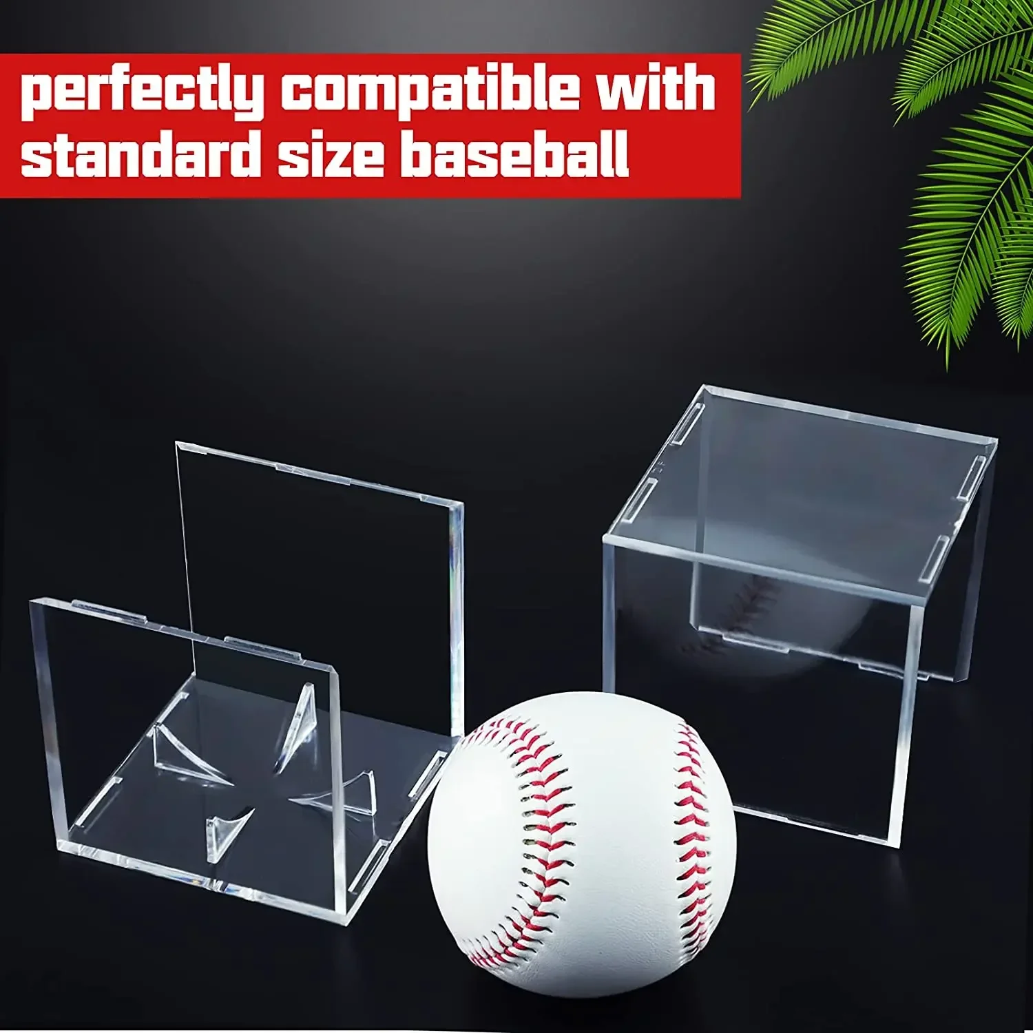 Transparent Baseball Case Quality Acrylic Golf Tennis Ball Display Box Souvenir Storage Box Holder UV Protection Dust 8*8*8CM