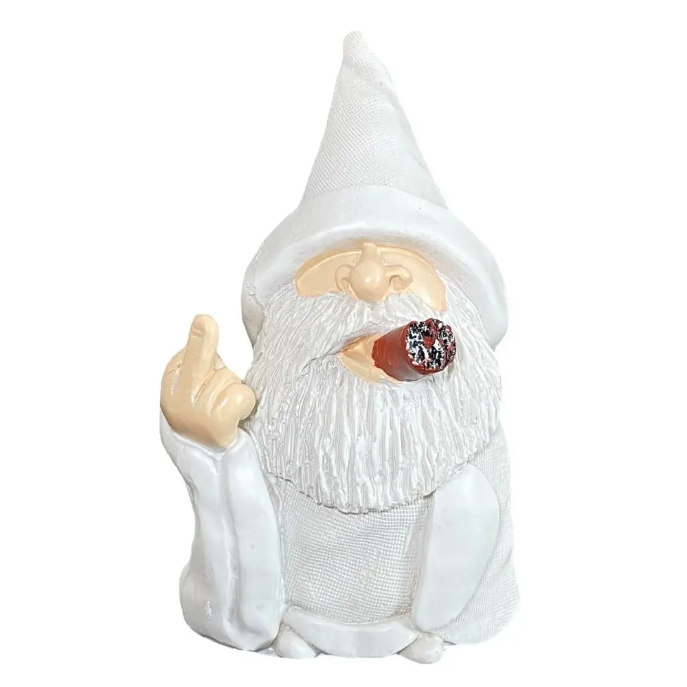 Funny White Cloak Dwarf Statue Realistic Interesting Cloak Dwarf Statue Waterproof Resin Birthday Gift