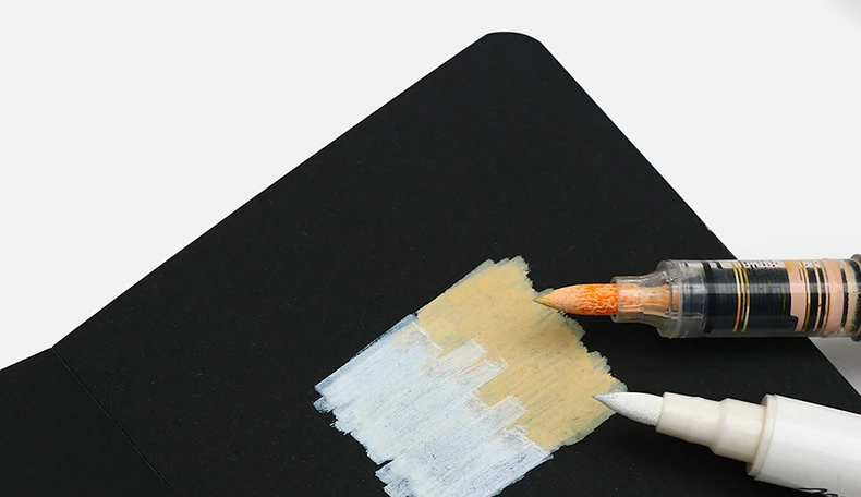 Tragbares kleines Zeichenbuch, GSM230g, verdickter schwarzer Karton, Acrylmarker-Malbuch, Aquarellpapier für kreative Kunst – Detail 9