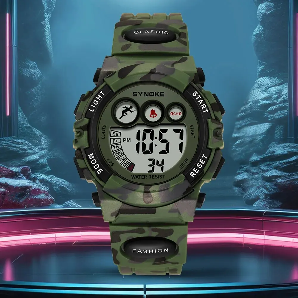 SYNOKE Student Sport Watches For Kids Colorful Electronic Watches 50M Waterproof Clock Children Digital Watch For Boys Girls