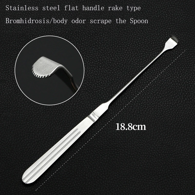 Stainless steel instrument armpit odor scraper spoon armpit odor rake hook rake chicken heart type