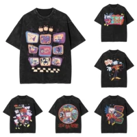 ¡Es hora de televisión! Camisetas Hip Hop Lavadas Oversize Tenna Deltarune Novedad para Hombre y Mujer Tops Streetwear Camisetas de Verano