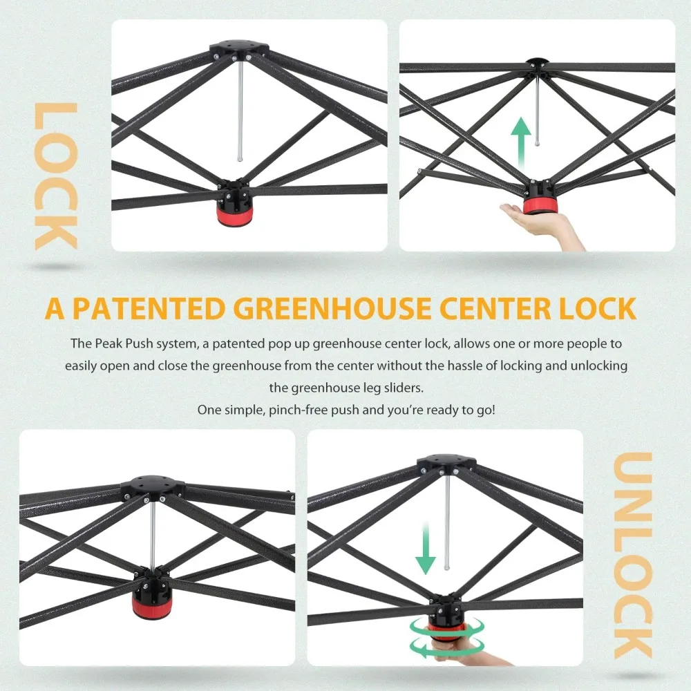 Eagle Peak 8x6 دفيئة منبثقة فورية مع زوايا بوليستر معززة للبستنة الداخلية والخارجية