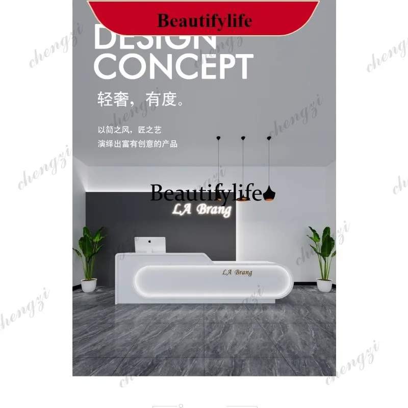E153 Front desk company creative clothing store checkout page simple dance studio reception desk beauty salon bar