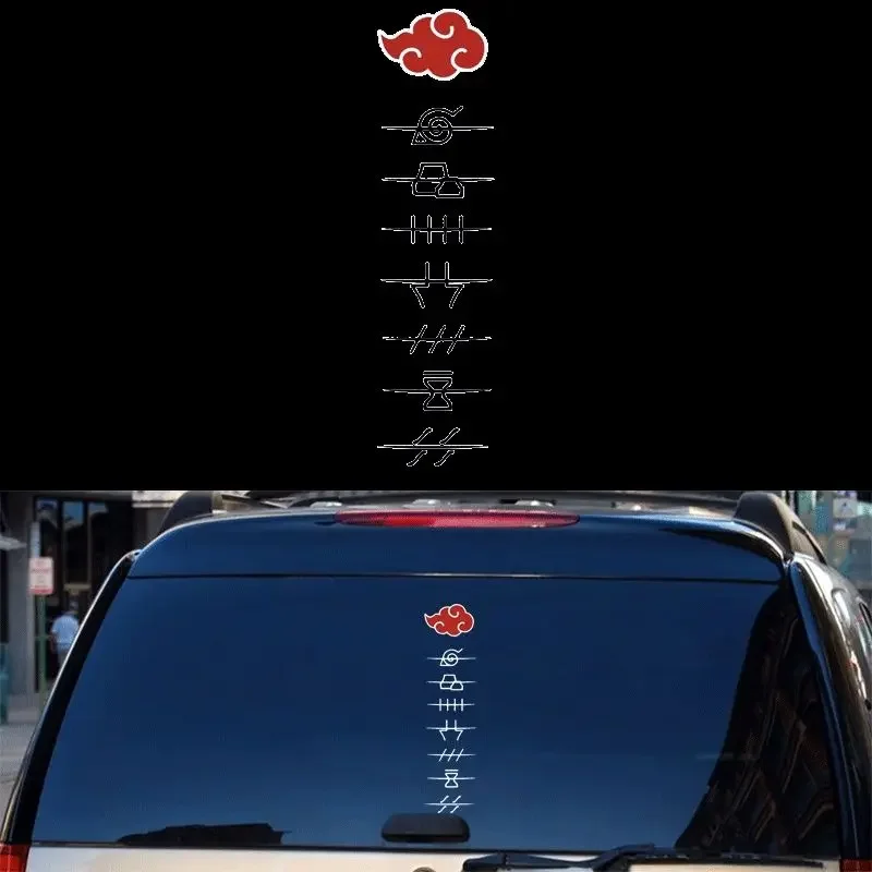 Naruto Akatsuki Car Sticker Anime Car Windshield Stickers Cartoon Waterproof Car Decoration Accessories Computer Case Stickers