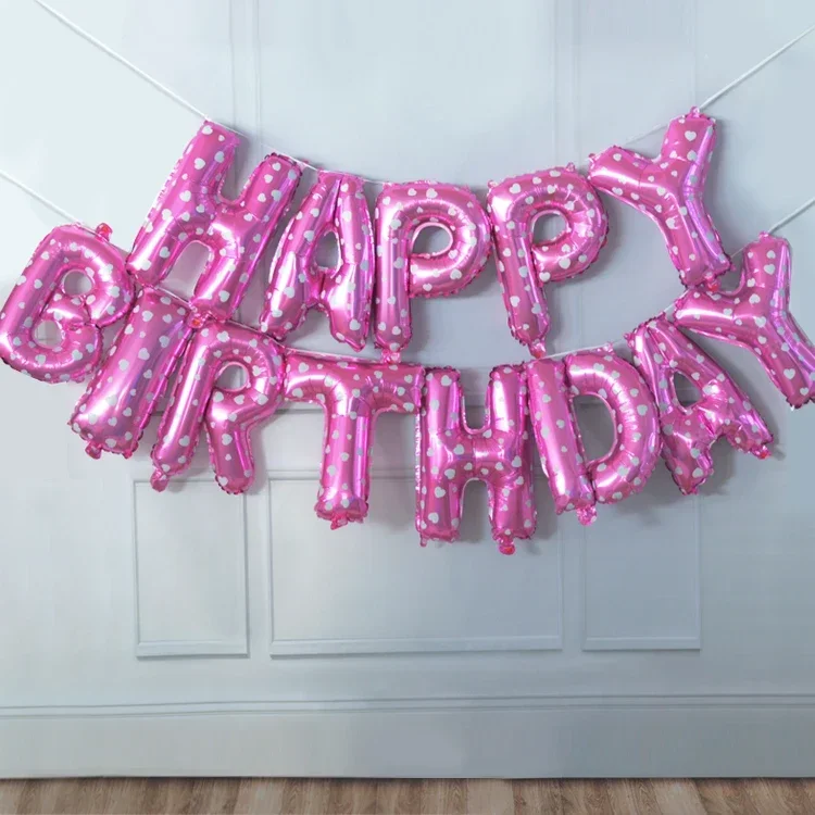 Geburtstagsballon Roségold Farbe Folie Buchstabenballons Set Alles Gute zum Geburtstag Dekoration Globos Kinder Partyzubehör – Detail 8