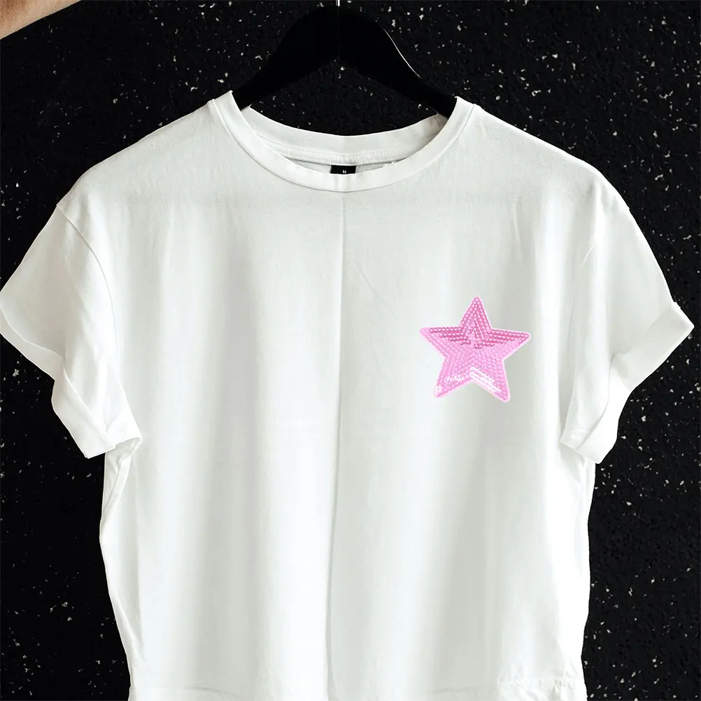 

15 PCS Sequin Five-pointed Star Patch Iron Sequins Patches The Pet Hat Embroidery