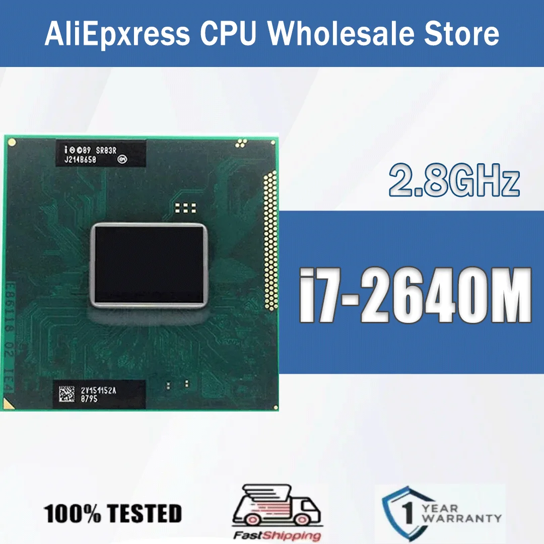 معالج وحدة المعالجة المركزية للكمبيوتر Intel Xeon i7-2640M 2.8 جيجا هرتز i7 2640 متر مقبس G2 / rPGA988B #1
