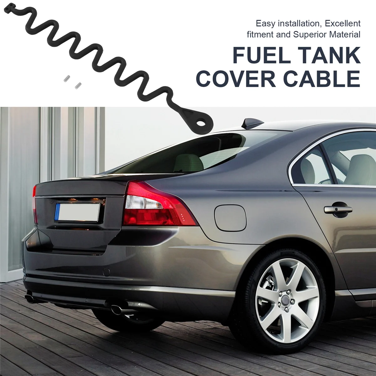 # 114Q غطاء خزان الوقود كابل الغاز غطاء خزان النفط حبل كابل لفولفو S80 S60 S40 S60L XC60 XC90 S40 V40 MINI شيفروليه (أسود)