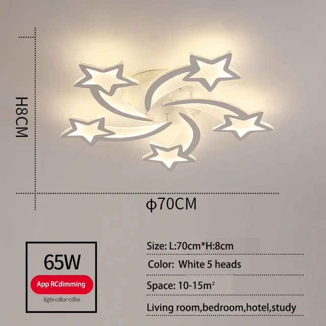 Moderne Led Plafondlamp, Slimme Dimmende Afstandsbediening, Afstandsbediening En App-Bediening, Verstelbare Helderheid Plafondverlichting
