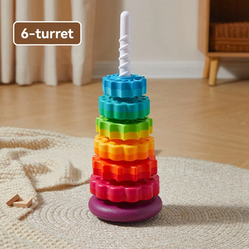 WISH Rainbow Circle Stacker Montessoritoy es adecuado para niños de 1 a 3 años y es un regalo de cumpleaños ideal.