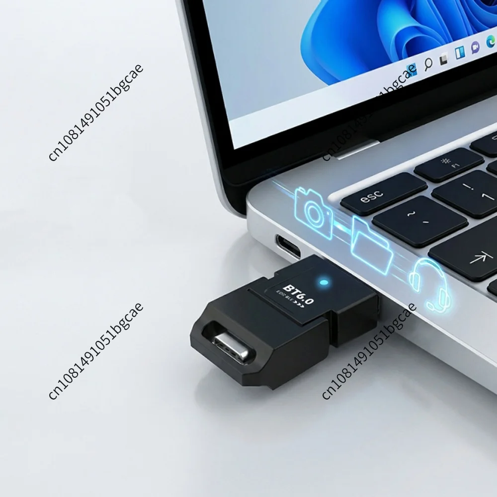 Mini Wireless Dongle Plug and Play Smart BT Audio Transmitter Supports Windows 8.1/10/11 for Keyboard Mouse Headphone Speakers