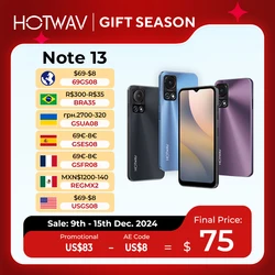 [Estreno mundial] Smartphone HOTWAV Note 13 6,6 ''HD + 90 Hz Android 13 8 GB + 128 GB Teléfono móvil Octa-Core 50 MP 5160 mAh Teléfono móvil