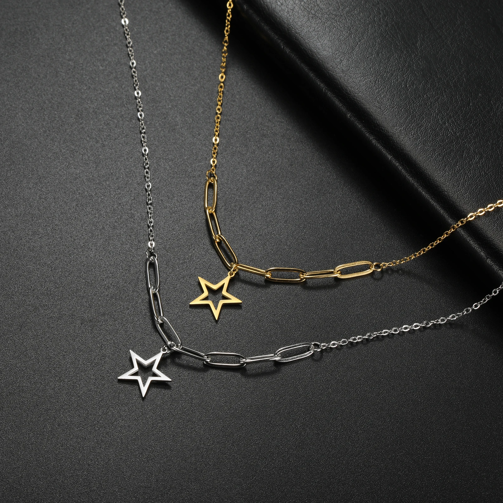 Cazador Trendy Kpop-Stern-Halsketten für Frauen, Edelstahl, Quastenkette, Halskette, Party, Geburtstag, Geschenk, Schmuck, 2025, Großhandel