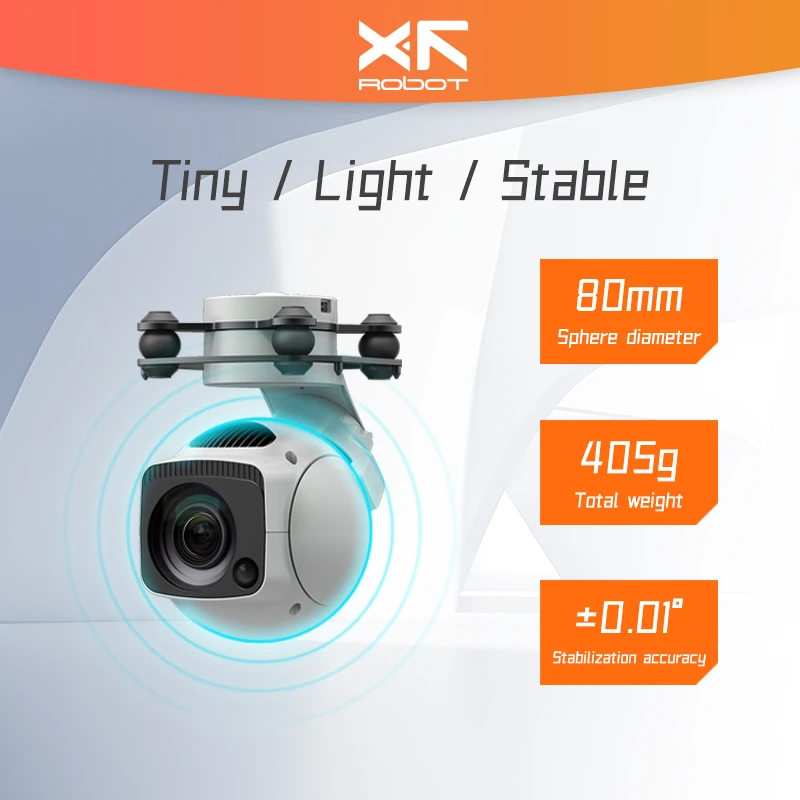 XF D-80PRO 4K 30X Drone Hybrid Zoom Gimbal Camera with HDR Starlight Night Vision 3-Axis Stabilizer Lightweight UAV Pod Payload