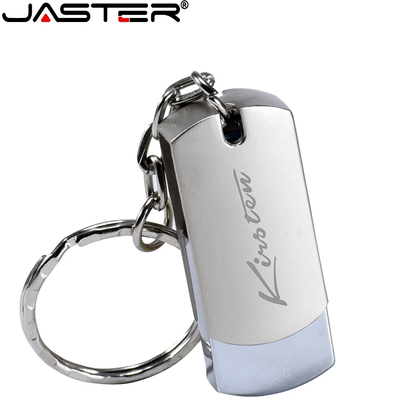 JASTER chiavetta USB portatile in metallo 64GB Mini Pendrive 32GB memoria argento 16GB portachiavi gratuito Pen Drive Stick 8GB U Disk 4GB