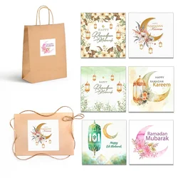Ramadan Kareem Mubarak Stickers Labels Blessed Ramadan Eid Mubarak Muslim Eid al-Fitr Festival Holidays Greeting Card Decor