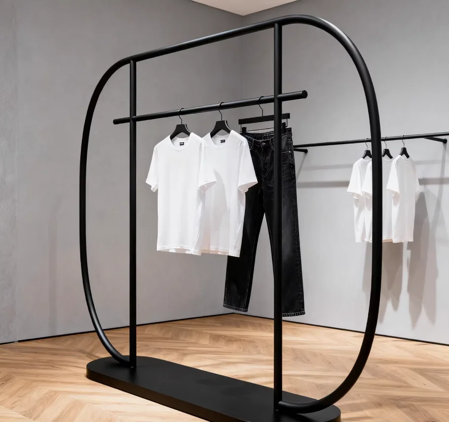 

GoldenIndustrial Style Wrought Iron Clothing Store Zhongdao Rack Hanging Hanger Retro Women's Clothing Store Middle Hanging Rodw