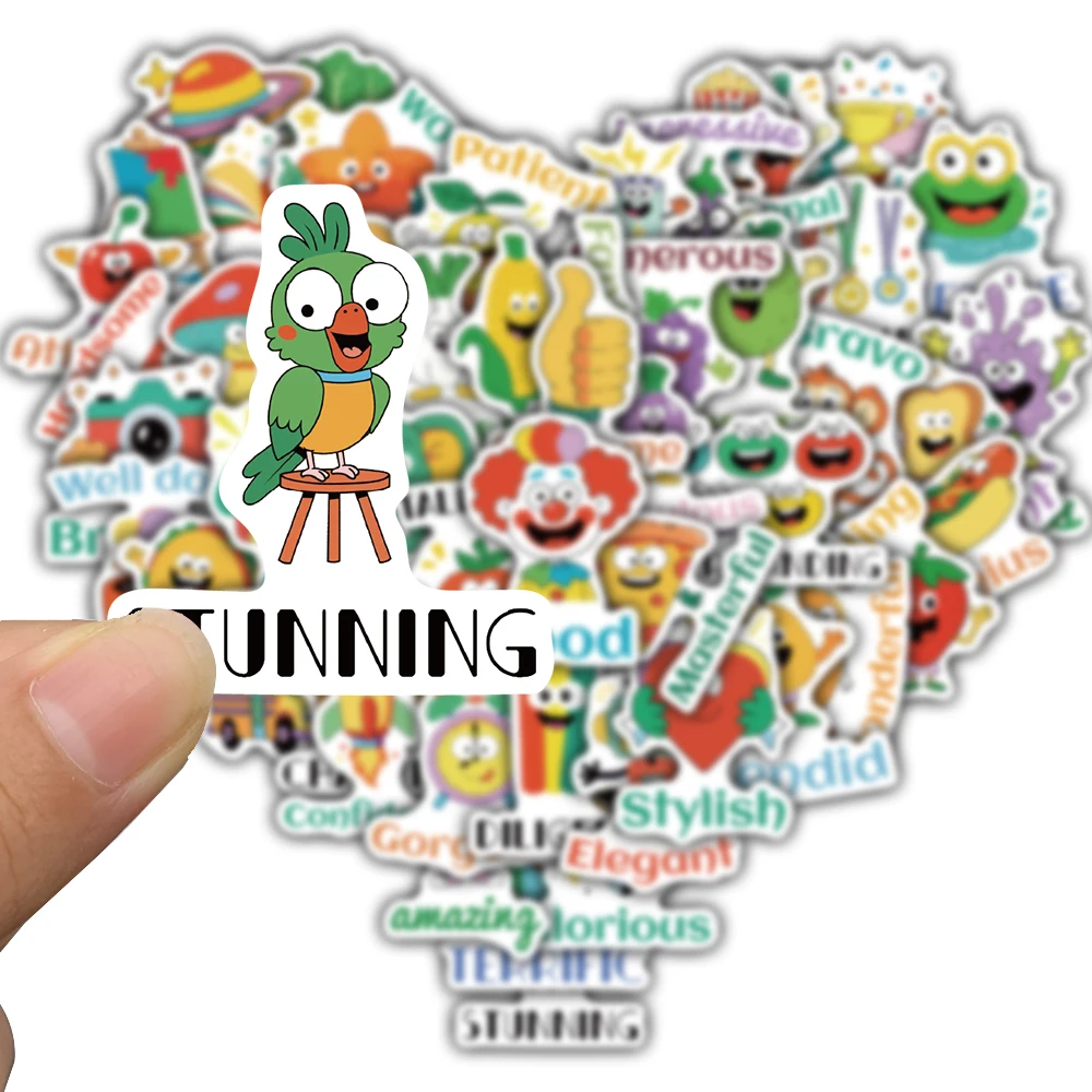 50/100PCS Praise Cartoon Stickers Bicycle Laptop Skateboard Luggage Motorcycle Living Room Modern Art Coffee Waterproof Sticker