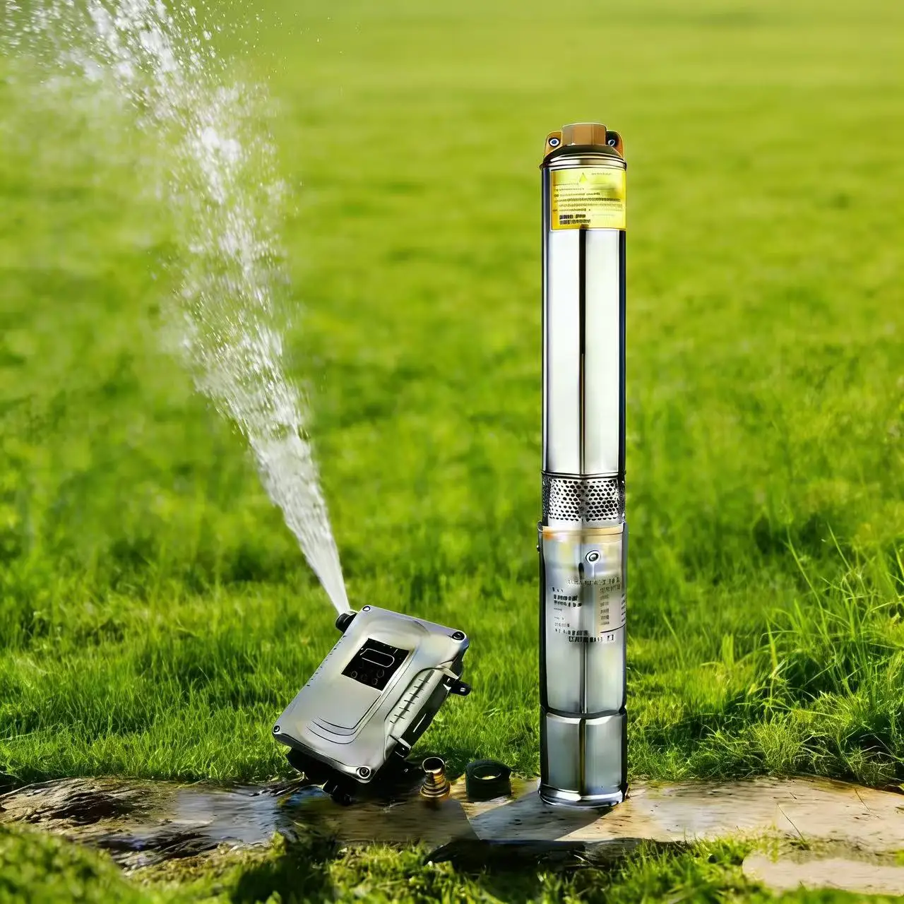 

permanent magnet synchronous motor with MPPT controller stainless steel 304 solar water pump in india small solar pump set