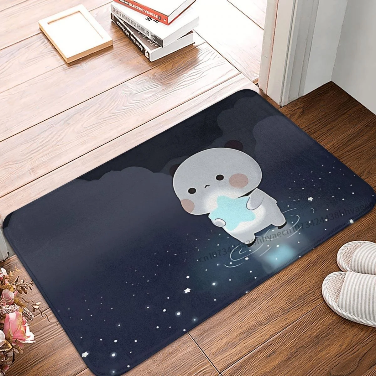 

Bubu and Dudu Anime Non-slip Doormat Night Bath Kitchen Mat Welcome Carpet Flannel Pattern Decor