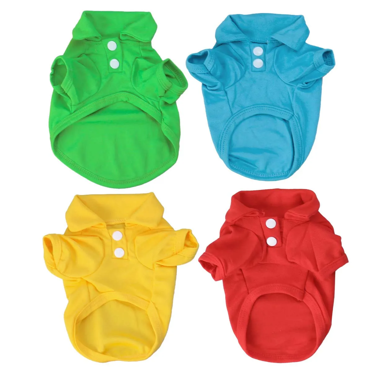

4Pcs Pure Color Cotton Pet T-Shirts Breathable Durable Summer Clothes for Small Dogs Dog T Shirts Pet T Shirts