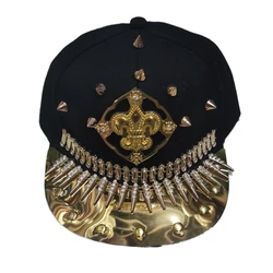 High Quality Flat Hats Caps Snapback Adjustable Riveted Baseball Hat Man Woman Black Hedgehog Punk Hip-hop Hat