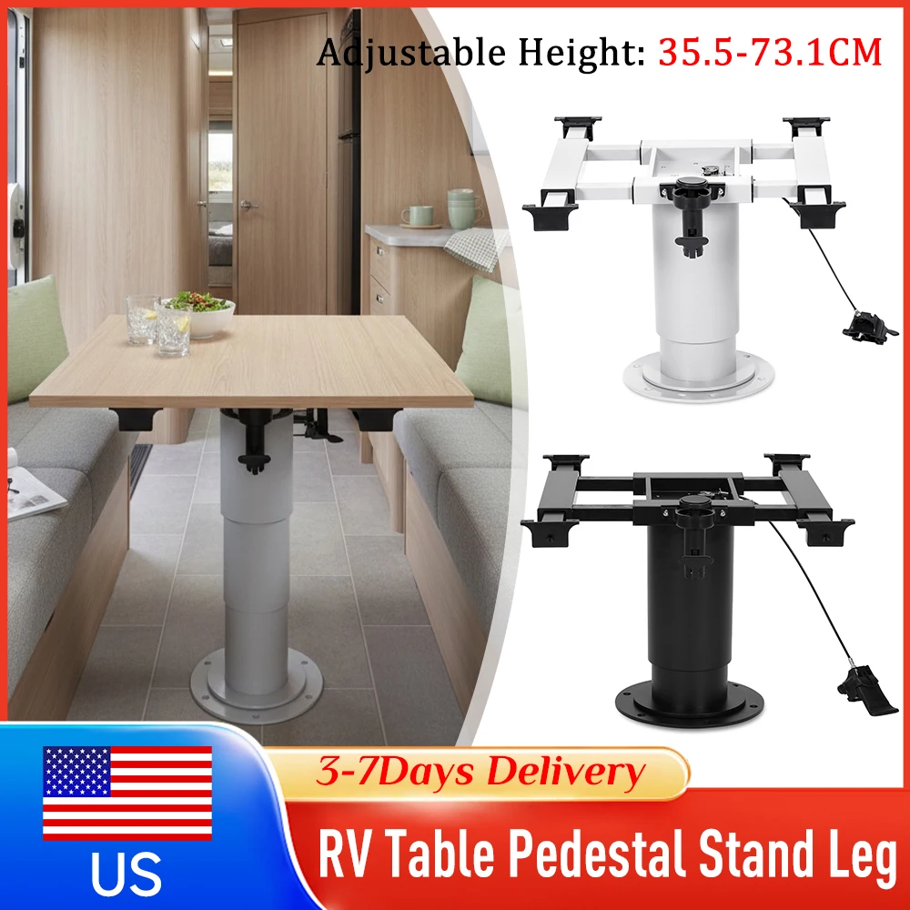 

Height Adjustable Pneumatic RV Table Leg Aluminum Base Mount Bracket with Gas Lift for Marine Boat Camper Yacht Trailer Caravan